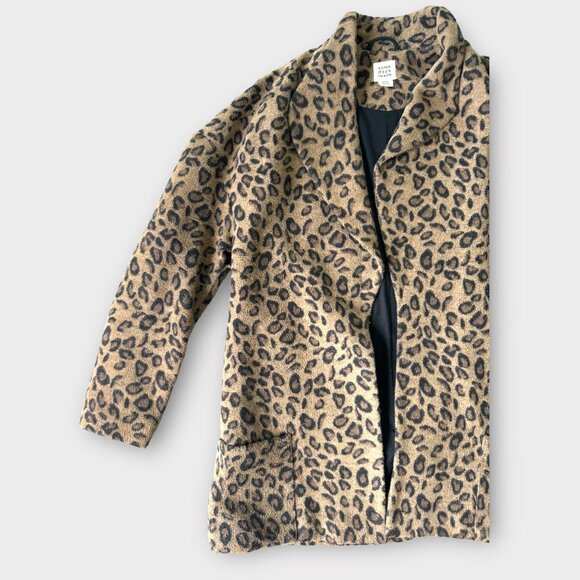 Leopard Print Faux Fur Coat - sz XS ——> MED - Picture 5 of 7